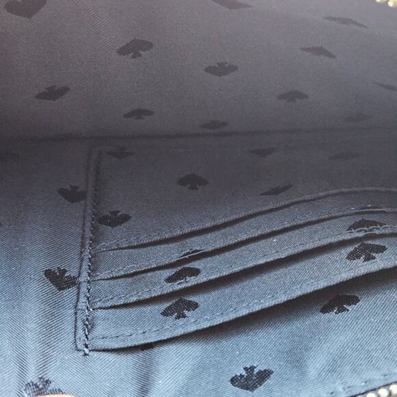 Kate Spade New York Staci Beige Black Leather L Zip Wristlet w Strap Size M EUC - Picture 8 of 10